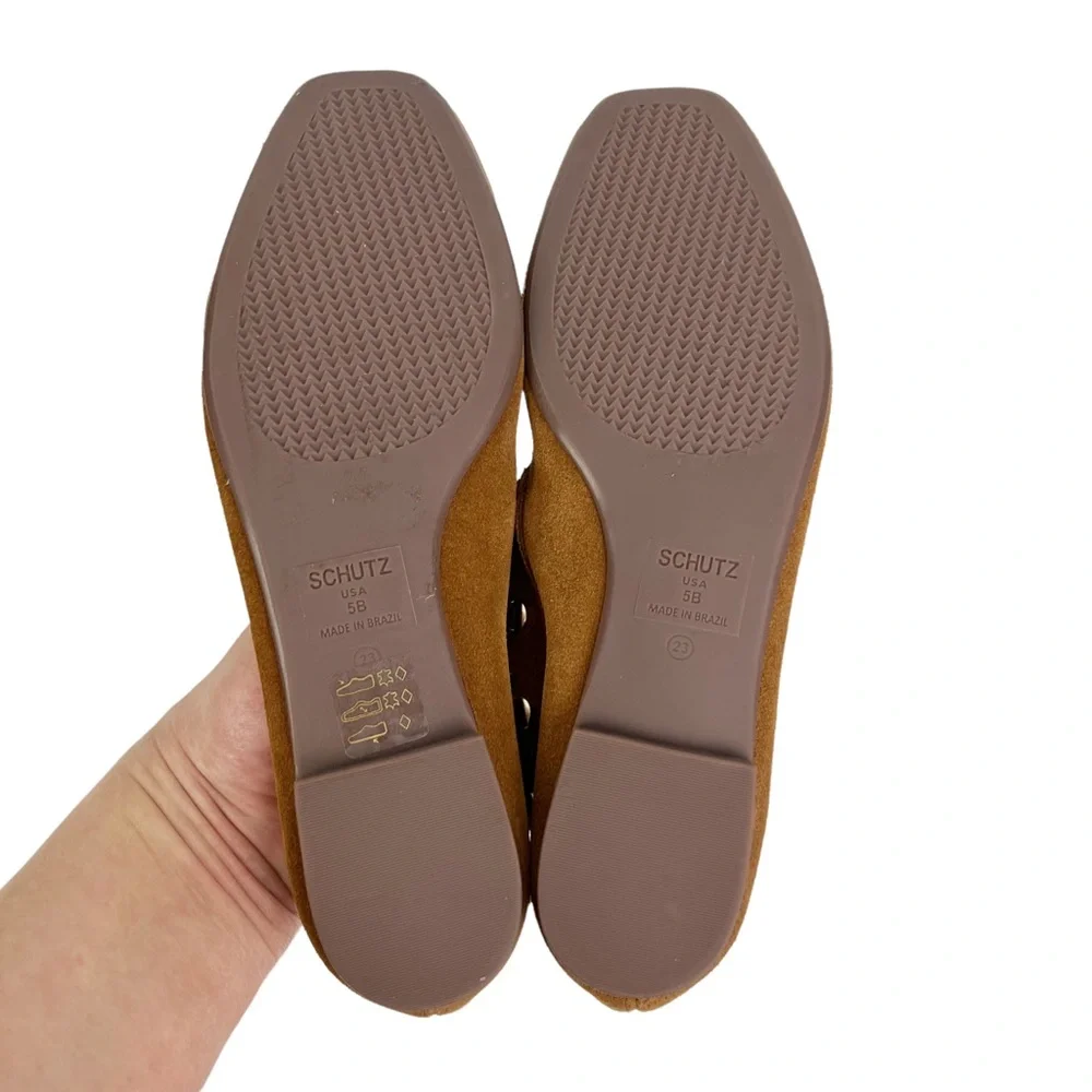 SOLD! SCHUTZ Laurie Studded Loafers in Wood Suede - Picture 7 of 8